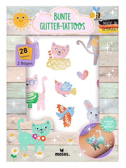 Bunte Glitter-Tattoos