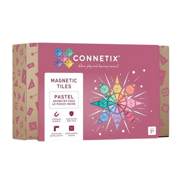 CONNETIX 40-teiliges magnetisches pastel Geometrie-Set