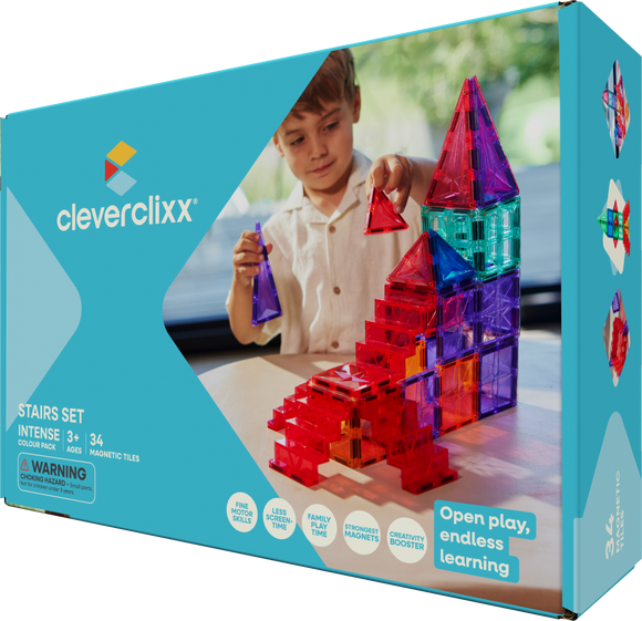 Cleverclixx - Magnetbausteine Stairs Set Intense (34-tlg.)