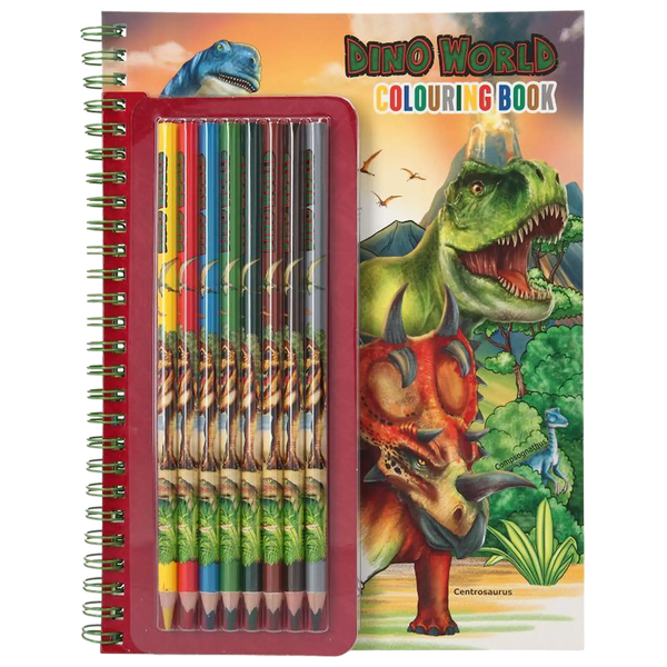 Dino World Malbuch mit Buntstiften