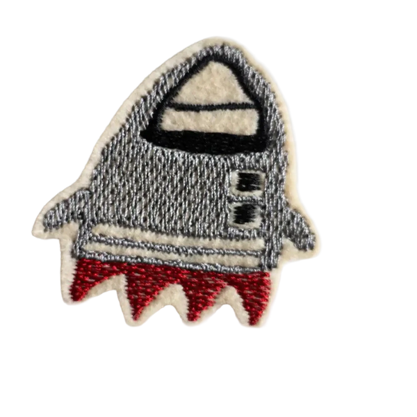 HALFBIRD patch "raketgrå" | Strygelapper - 6 x 4,5 cm