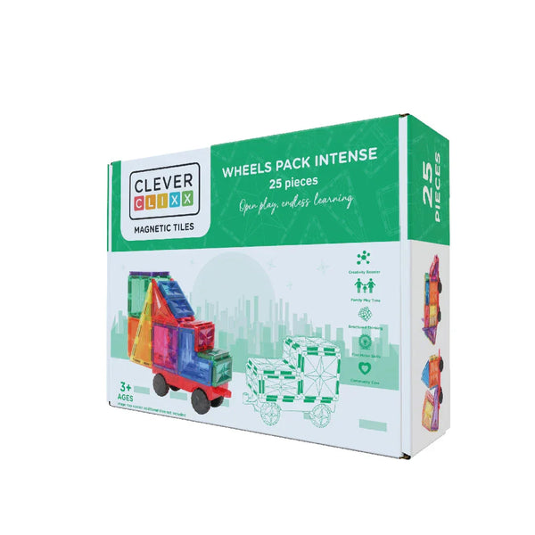 Cleverclixx - Wheels Pack Intense | 25 Teile Magnet-Bauset - Makimo - Smart Kids