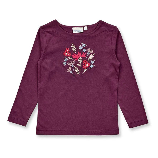 Sense Organics ALUNA Langarmshirt Pflaumenlila Blumen GOTS - Makimo - Smart Kids