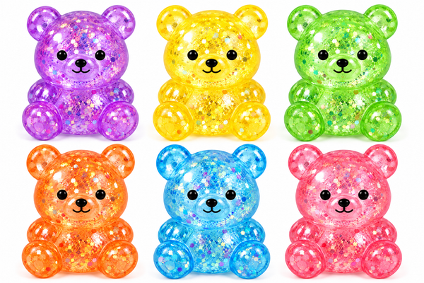 Fun Trading - Stretchy Glitzer Bärchen 7cm – Quetsch- & Stretchspielzeug