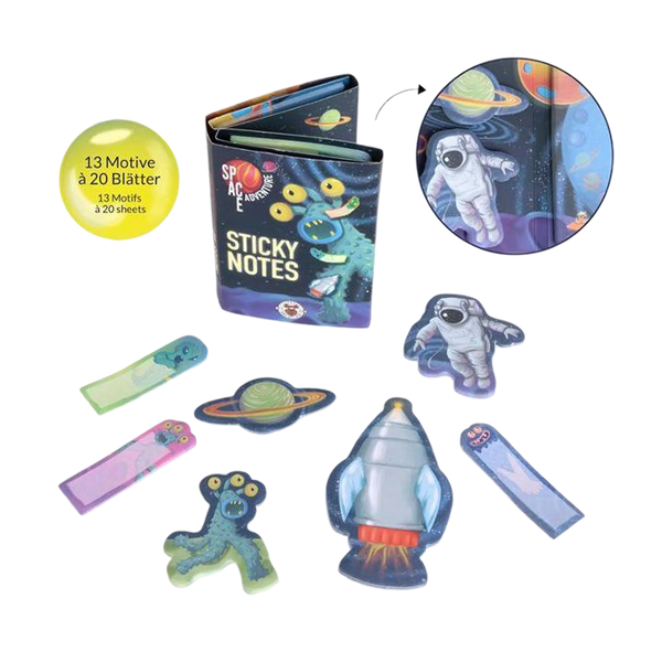 SPACE ADVENTURE Sticky Notes Mini-Organizer 260 Blatt
