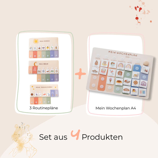 Routinchen Wochenplaner Starterset  inkl. 525 Symbole 3 Routineplänen - Bunt