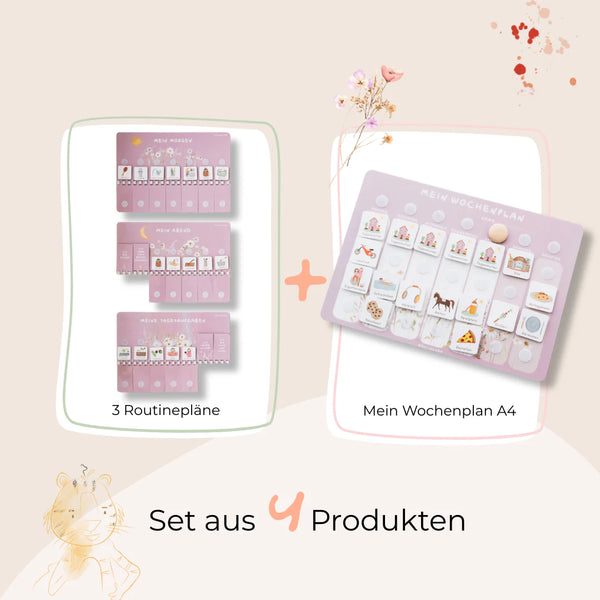 Routinchen Wochenplaner Starterset  inkl. 525 Symbole 3 Routineplänen - Wildblumen