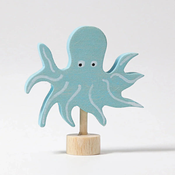 GRIMM'S Steckfigur Tintenfisch - Handbemalte Holzfigur für Festtagsringe - Makimo - Smart Kids