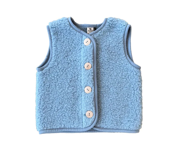 Alwero Weste „PO“ Junior – Ultraleichte Wollweste aus 100 % Wolle (ICY BLUE) - Makimo - Smart Kids
